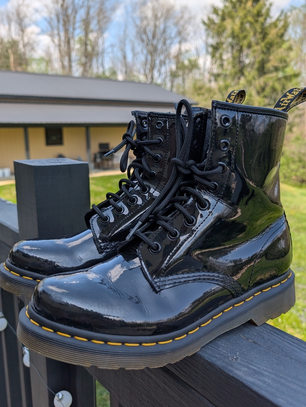Dr. Martens Cotton Leather Lace-Up Boot - Picture 2 of 9